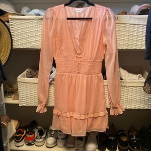 Lovers & Friends - pink long sleeve mini dress